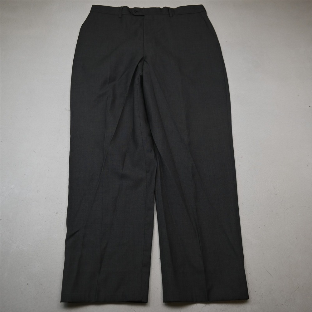 Jos A Bank 34x30 Gray Wool Silk Flat Front Baggy Summerweight Dress Mens Pants